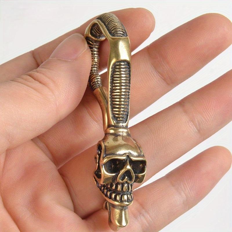 1개 황동 키체인 해골 모양 허리 고리 버클 자동차 키 - Antique Brass Hook 리뷰 및 가격