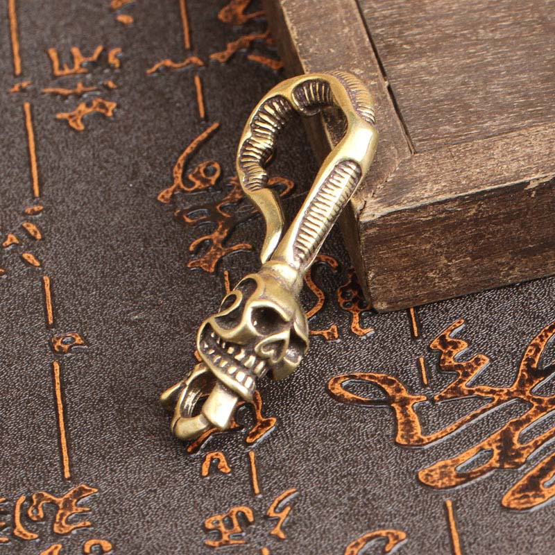 황동 키체인 해골 헤드 허리 고리 버클 열쇠고리 자동차 - Antique Brass Hook 리뷰 및 가격