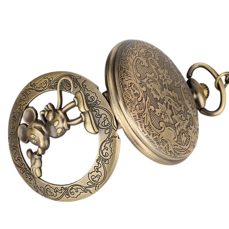 청동 할로우 애니메이션 시계 만화 쿼츠 포켓 시계 펜던 - Antique Brass Hook 리뷰 및 가격